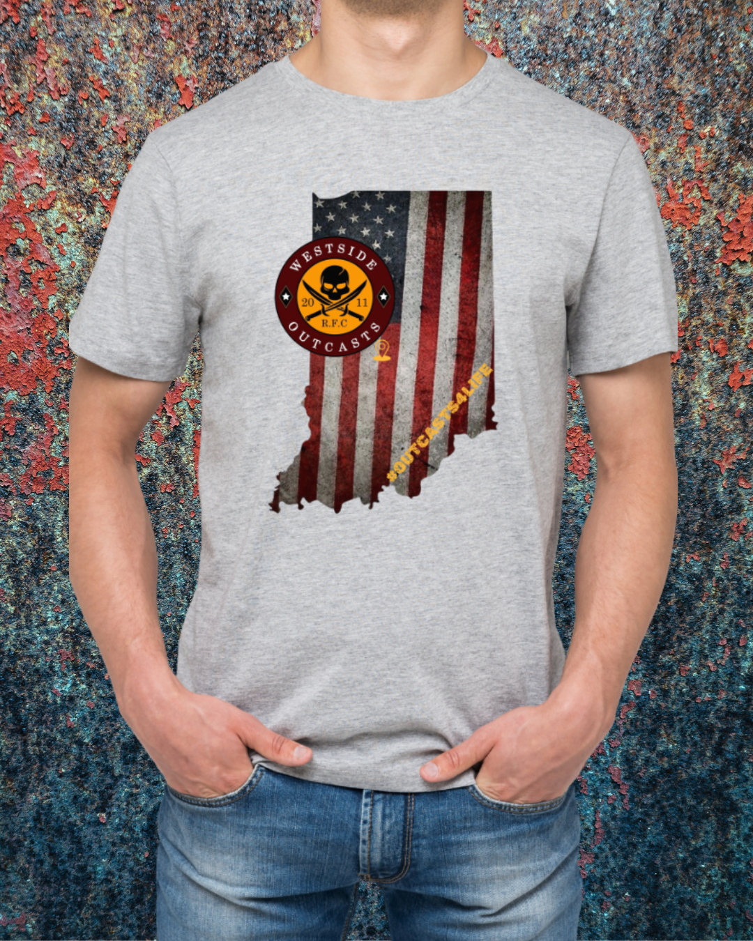 Outcasts Rugby #outcasts4life Indiana T-Shirt