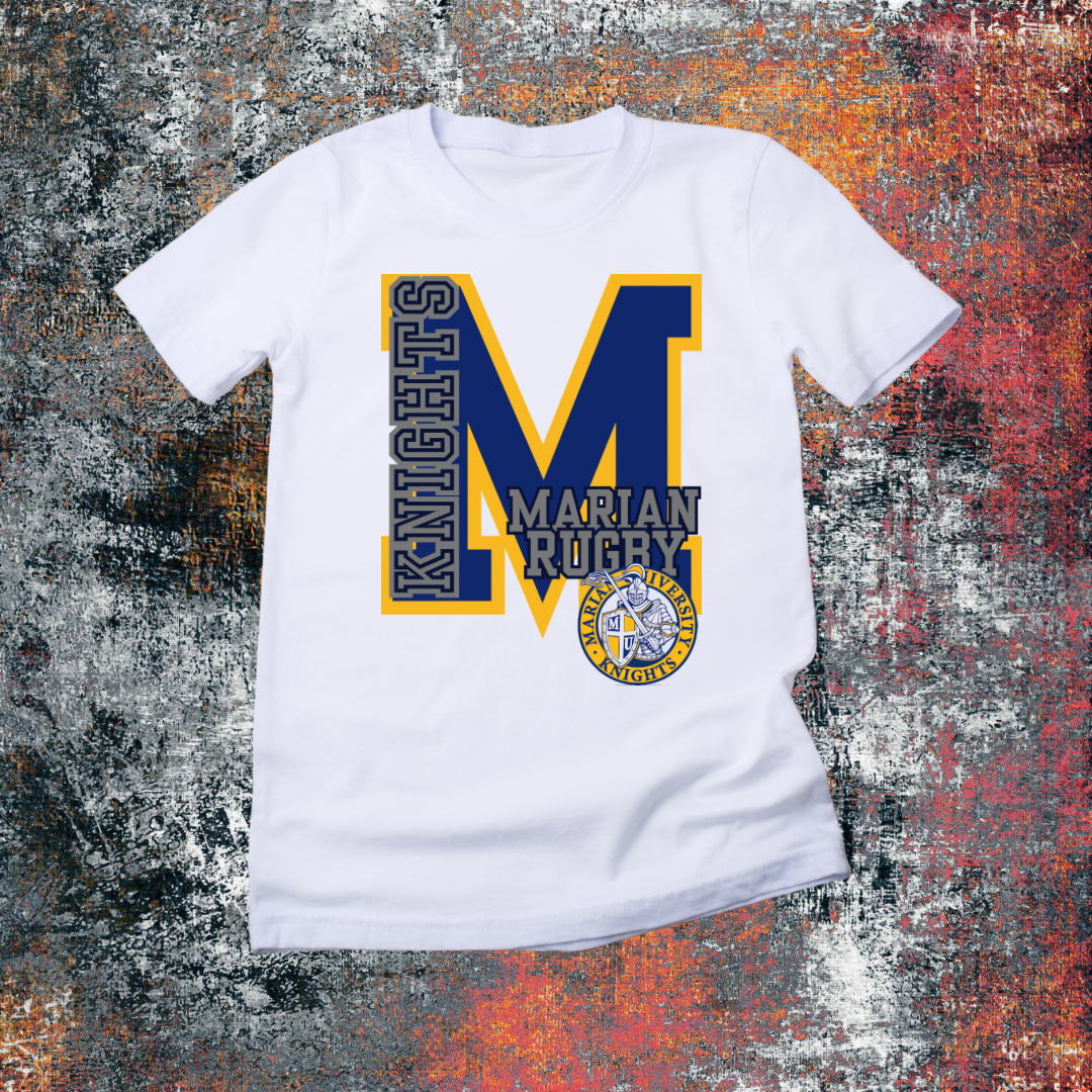 Marian University Rugby Shirt Big M Bold Knights Lettering