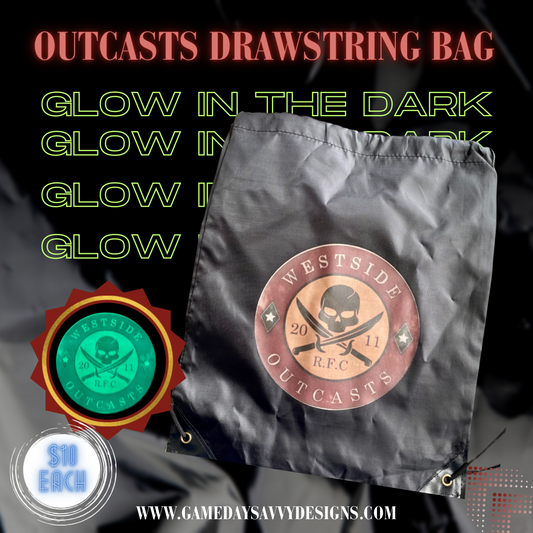 Glow in the Dark, Drawstring Bag with Outcasts Logo