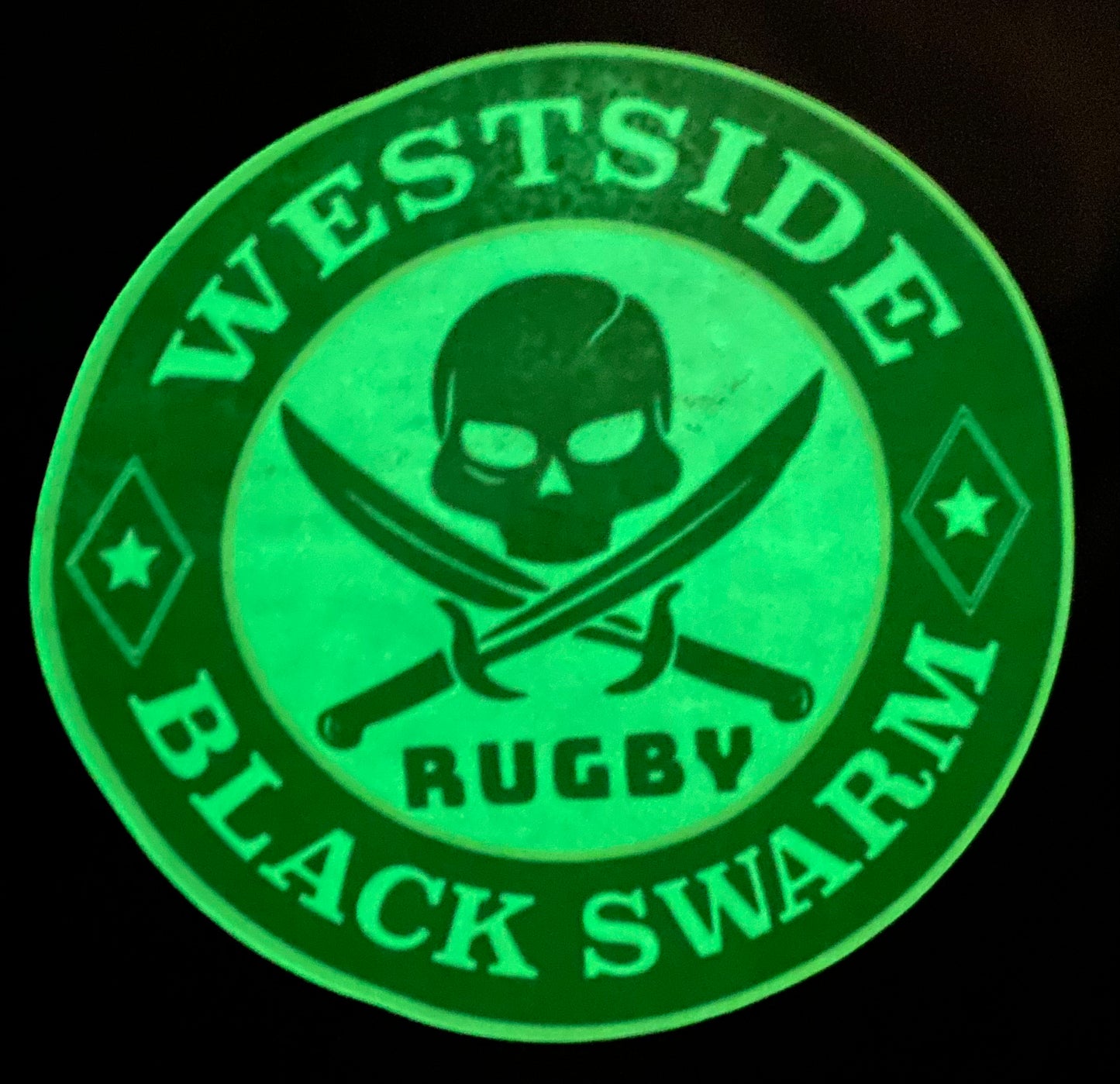 Glow in the Dark, Drawstring Bag with Black Swarm Logo