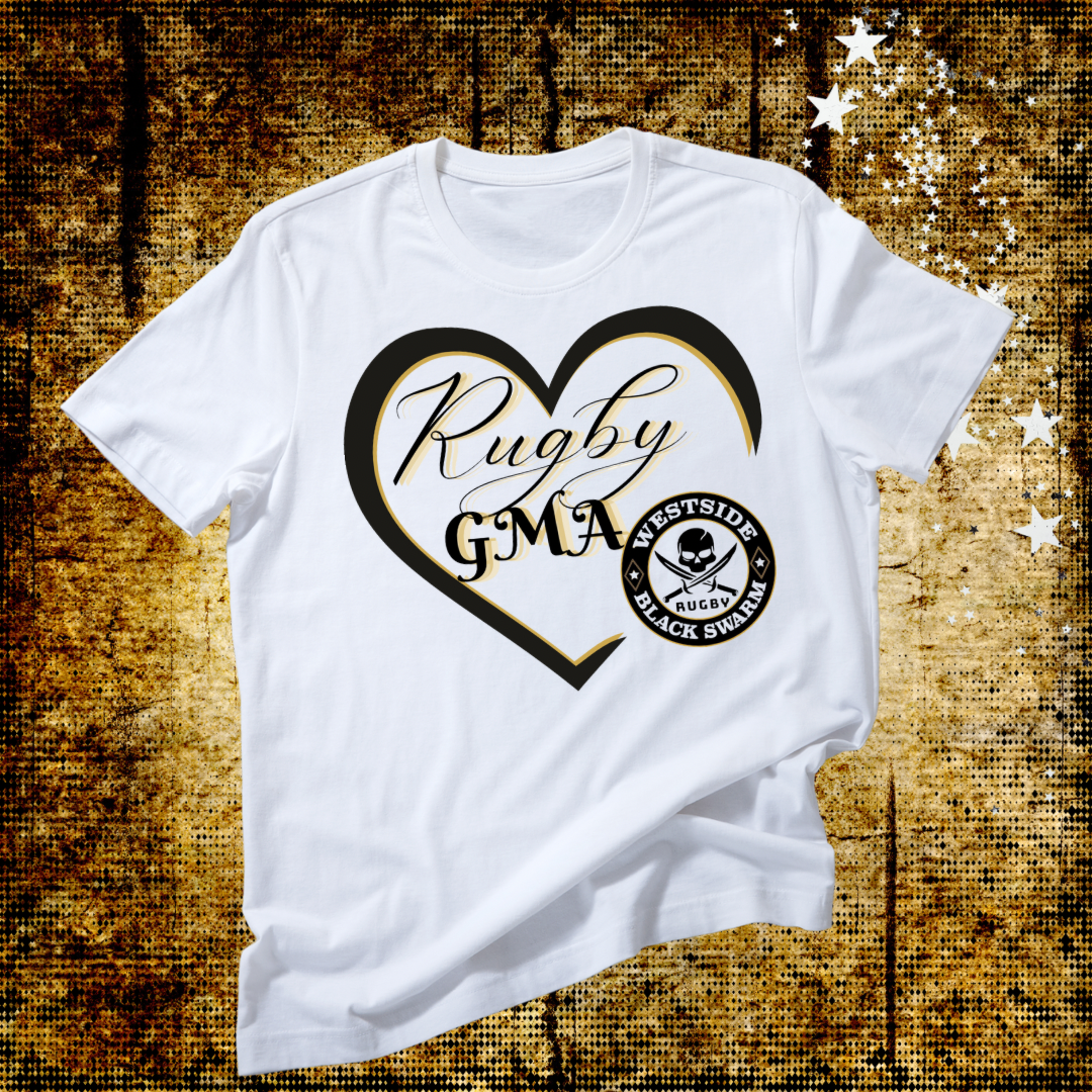 Westside Black Swarm Rugby Grandma Heart T-Shirt